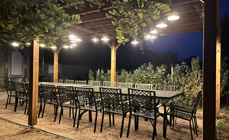 Pergola grand groupe nuit